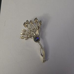 Rare Vintage Coro Leaf Gold Tone Bracelet Green Rhinestone Brooch Double Signed